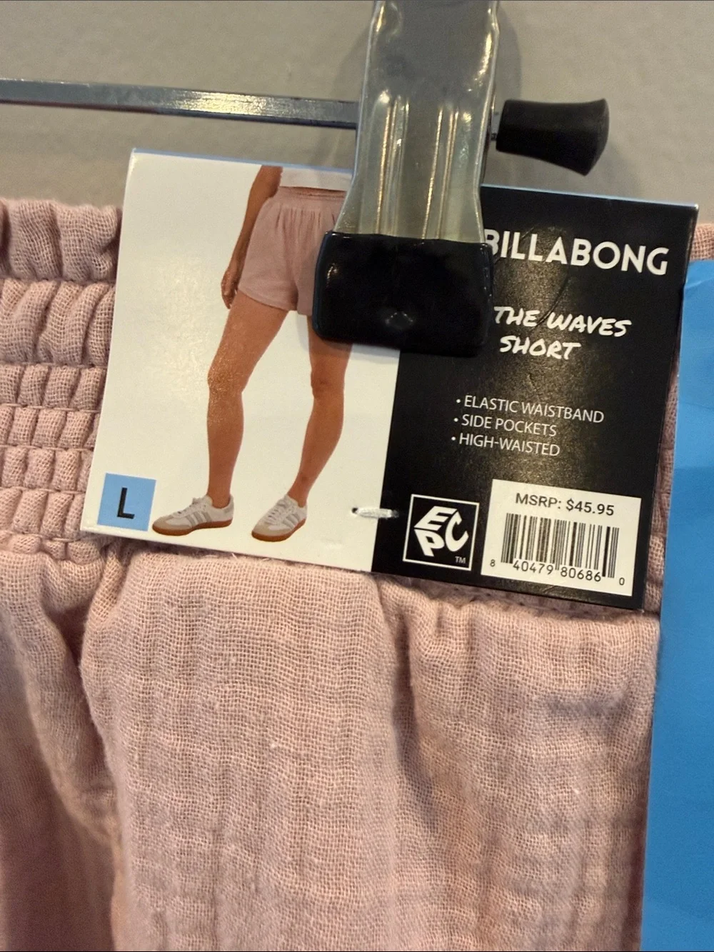 Billabong Women's Dusty Pink Gauze Elastic Waist shorts large